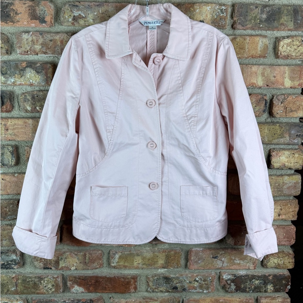 Pendleton Womens Medium Pink Cotton Button Jacket - image 1